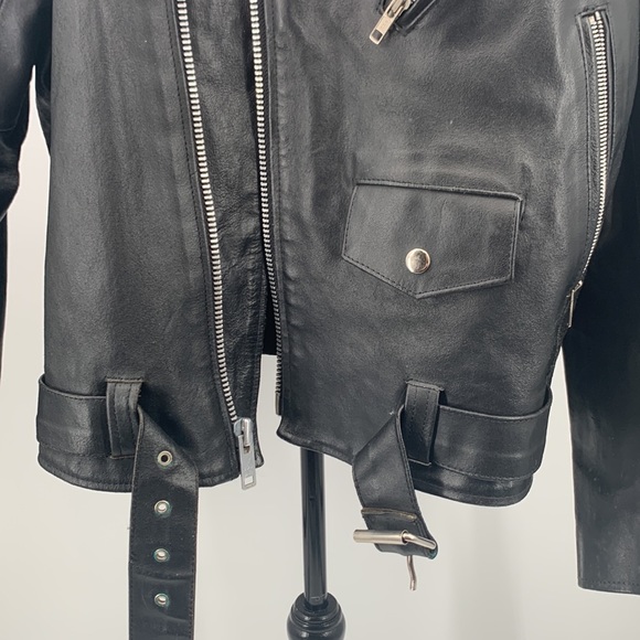 Niki Leather Jacket size XL Black Motorcycle jacket vintage - Picture 4 of 15